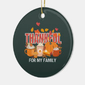 感謝パーソナライズされたカボチャ感謝の家族 セラミックオーナメント (左)