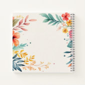 感謝パーソナライズされたジャーナルフローラ水色 ノートブック (裏面)