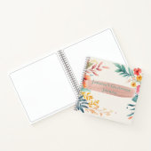 感謝パーソナライズされたジャーナルフローラ水色 ノートブック (内部)