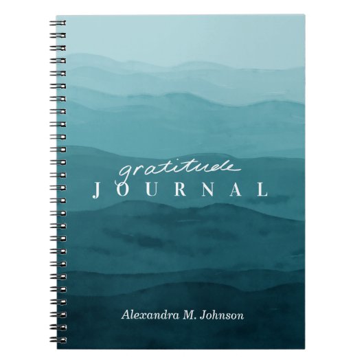 感謝パーソナライズされたジャーナル水の色抽象芸術 ノートブック (正面)