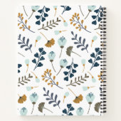 感謝パーソナライズされたフローラ植物白 ノートブック (裏面)