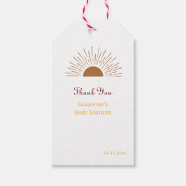 感謝パーソナライズされたベイビーシャワーRetro sunの好意 ギフトタグ