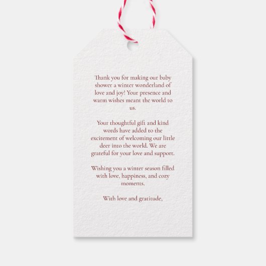 感謝パーソナライズされたベイビーシャワーRetro sunの好意 ギフトタグ (裏面)