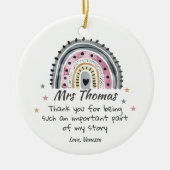感謝パーソナライズされた先生感謝ギフト セラミックオーナメント (正面)