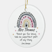 感謝パーソナライズされた先生感謝ギフト セラミックオーナメント (左)