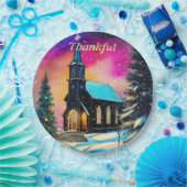 感謝パーソナライズされた国クリスマス教会。 ペーパープレート (パーティー)