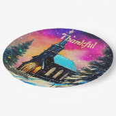 感謝パーソナライズされた国クリスマス教会。 ペーパープレート (アングル)