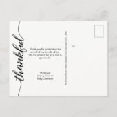 「感謝パーソナライズされた」ベビー写真ありがとうポスト 案内ポストカード (裏面)