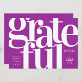 感謝パープルモダンビジネスホリデーカード シーズンカード (正面/裏面)