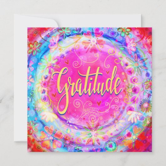 感謝ピンクかわいらし勇気付けられる サンキューカード (正面)