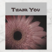 感謝ピンクの花写真フローラありがとう ワインラベル (シングルラベル)