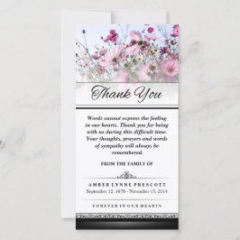 感謝ピンクの花畑の言葉は表現できない サンキューカード
