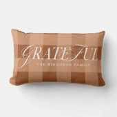 感謝ファミリーカウンティオレンジプレイド秋リーフ ランバークッション (正面)