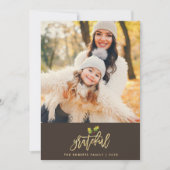 感謝フェイクのフォイル感謝祭の写真カード シーズンカード (正面)