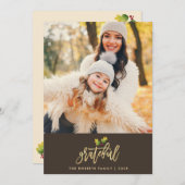 感謝フェイクのフォイル感謝祭の写真カード シーズンカード (正面/裏面)