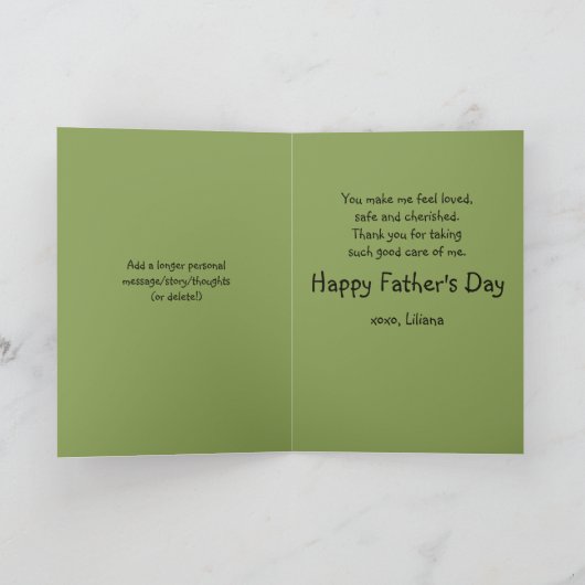 感謝フクロウ親の子カドル月の森の愛 カード (内部)