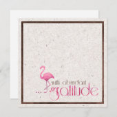 感謝フラミンゴとピンクの水のカラーカード シーズンカード (正面/裏面)