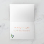 感謝フローラオレンジサンクスギビングホリデーカード シーズンカード (内部)