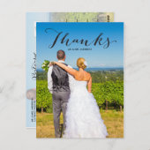 感謝ブラック | 写真結婚の感謝はがき ポストカード (正面/裏面)