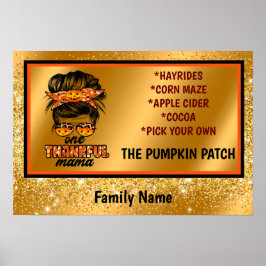 感謝ママ秋カスタマイズの文字と色 ポスター