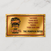 感謝ママ秋カスタマイズの文字と色 名刺 (正面)