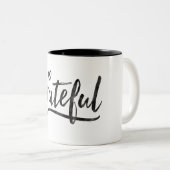 感謝ミニマルのカスタム背景色 ツートーンマグカップ (正面右)