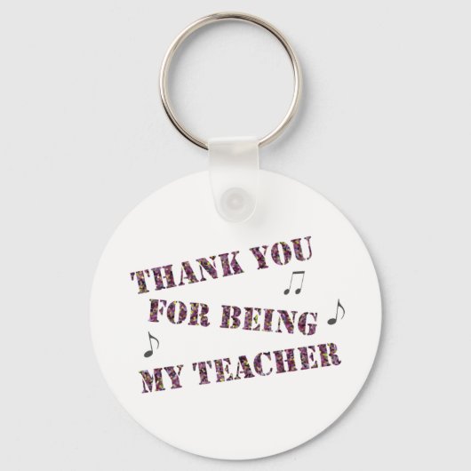 感謝ミュージック先生音符ありがとう キーホルダー (正面)