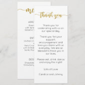 感謝メニューカード, 受付メニュー感謝 メニュー (正面/裏面)