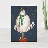 感謝モダンかわいい雪だるまクリスマスのインスピレーション カード (正面)