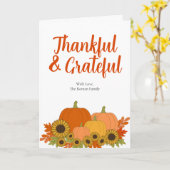 感謝モダンと感謝のひまわり感謝祭 カード (黄色い花)