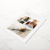 感謝モダンのクリスマス垂直3写真 |金ゴールド 箔シーズンカード (回転した状態)