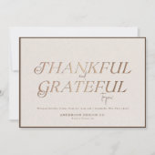 感謝モダンタイポグラフィエレガントシックビジネス シーズンカード (正面)