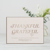 感謝モダンタイポグラフィエレガントシックビジネス シーズンカード (スタンド正面)