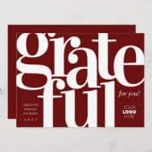 感謝モダンレッドビジネスホリデーカード シーズンカード (正面/裏面)