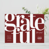 感謝モダンレッドビジネスホリデーカード シーズンカード (スタンド正面)