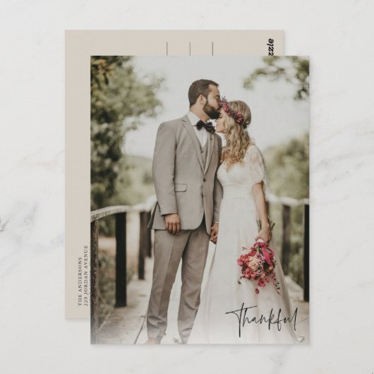 感謝モダン写真結婚はがき ポストカード (正面/裏面)