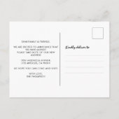 感謝モダン新しいホームカボチャ移動 案内ポストカード (裏面)