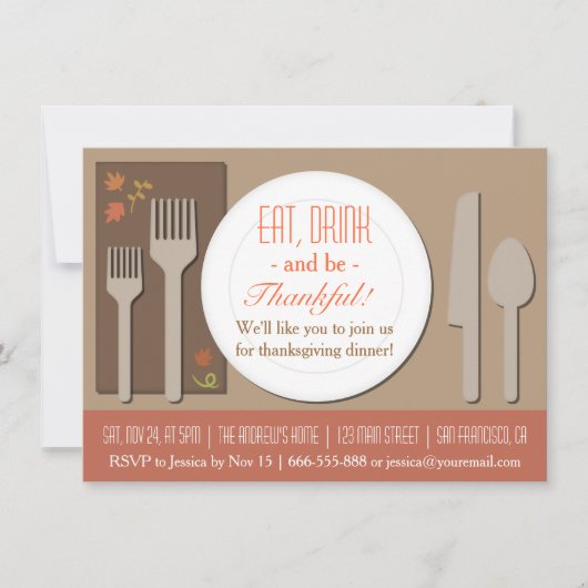 感謝モダン祭のディナーパーティー 招待状 (正面)