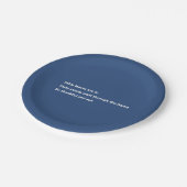 感謝モダン詩ブルーミニマル感謝祭 ペーパープレート (アングル)