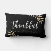 感謝モダン黒材枕 ランバークッション (裏面)