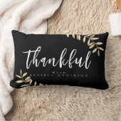 感謝モダン黒材枕 ランバークッション (ブランケット)