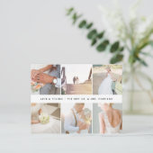 感謝モダン |の結婚写真コラージュ ポストカード (スタンド正面)
