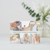 感謝モダン |の結婚写真コラージュ ポストカード (スタンド正面)