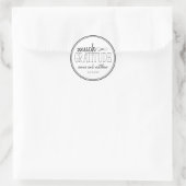 感謝ラベル(黒/グレー) ラウンドシール (バッグ)