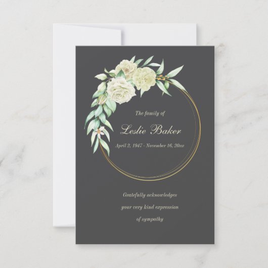 感謝リングや輪悔やみや弔慰サンキューカード サンキューカード (正面)