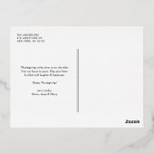 感謝レトロタイポグラフィオレンジサンクスギビング 箔シーズンポストカード (裏面)