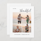 感謝三家族の写真幸せな感謝祭秋h シーズンカード (正面/裏面)