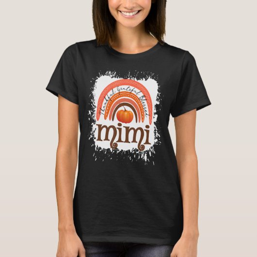 感謝三美賛美秋パンプキ感謝していン Tシャツ (正面)