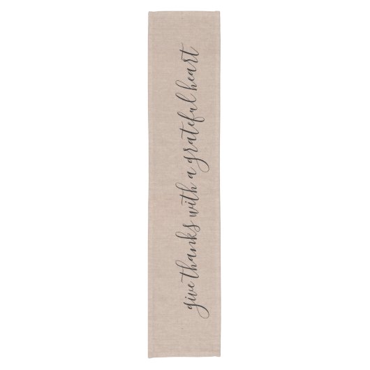 感謝与え感謝していのハート ショートテーブルランナー (正面)