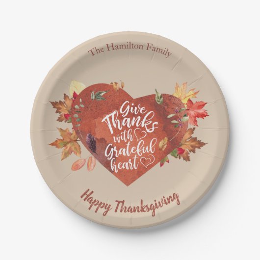 感謝与え感謝していの気持ちとともに ペーパープレート (正面)
